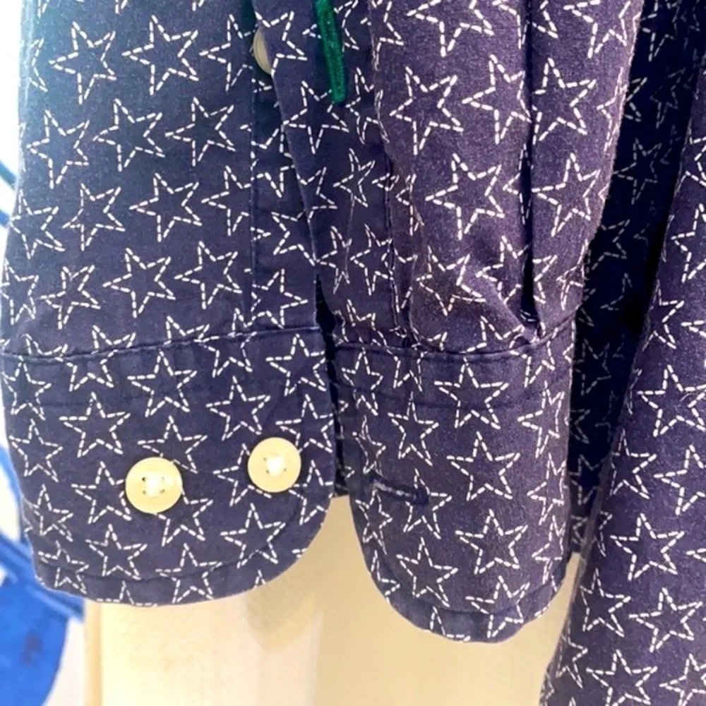 Men’s Tommy Hilfiger Blue with White Stars Button Down Size XL